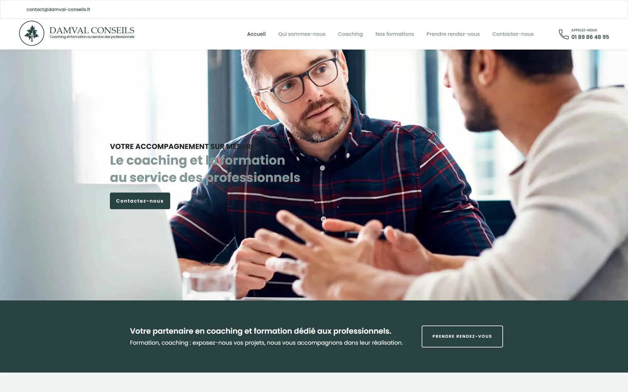 Damval Conseils — site internet coaching et formation professionnelle B2B Île-de-France